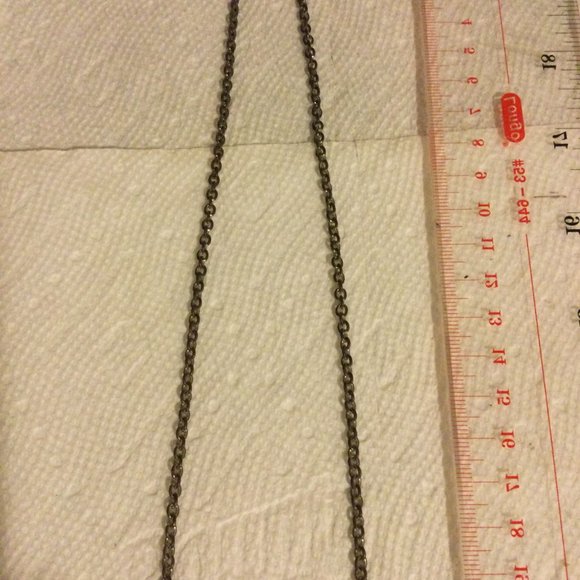 women's necklace metal chain pendant heart 18" long - Picture 3 of 5